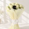 Calming Waves white rose bouquet, Bangalore flower delivery