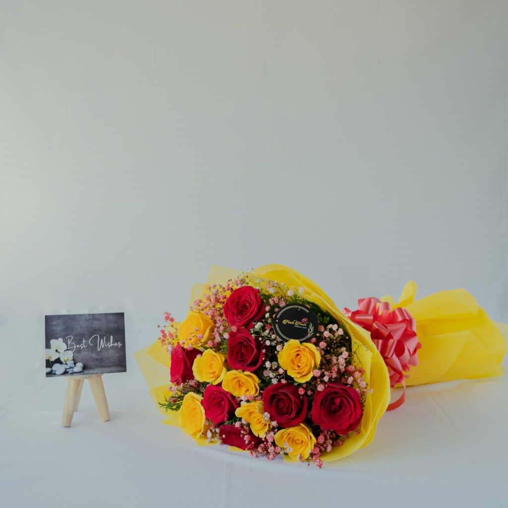 Colors of Dawn Bunch of Red and Yellow Roses Flower delivery in