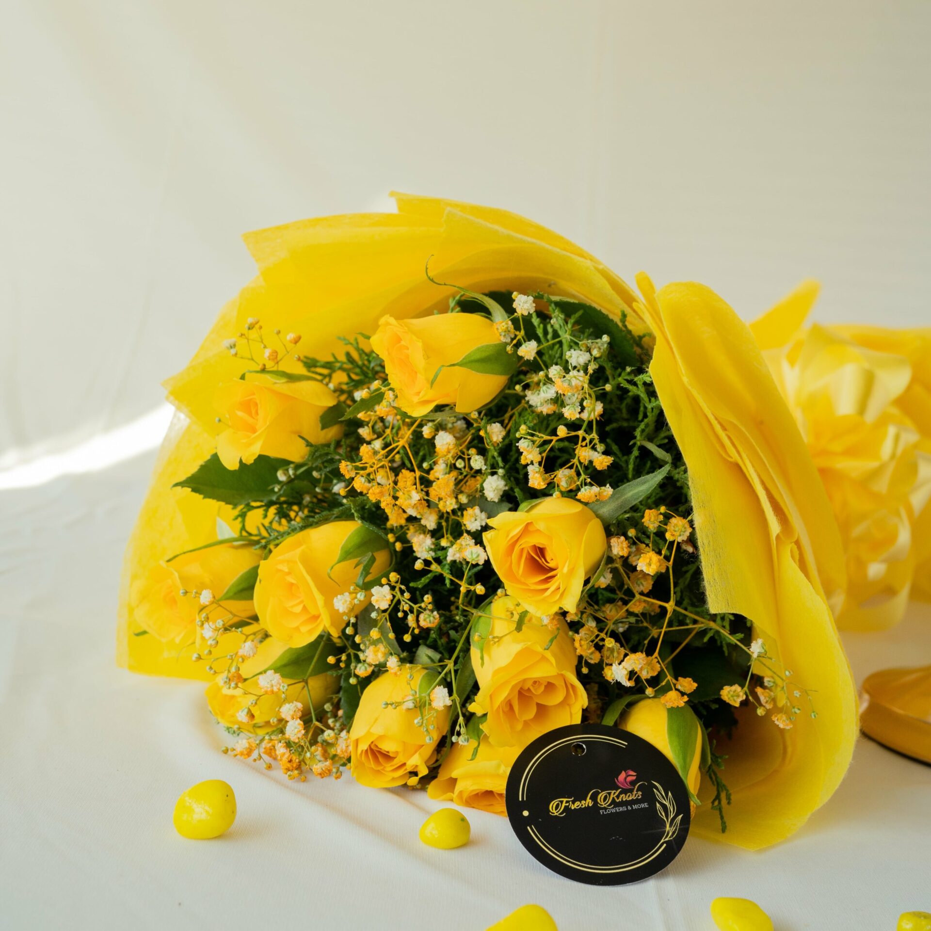 Tuscan Sun Bouquet of Yellow Roses Flower delivery in Bangalore