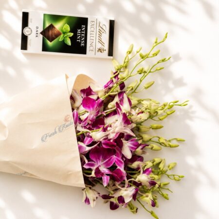 Close up of Sweet Symphony purple orchids, Bangalore flower delivery