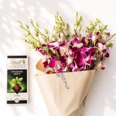 Sweet Symphony orchid and chocolate combo, Bangalore flower delivery