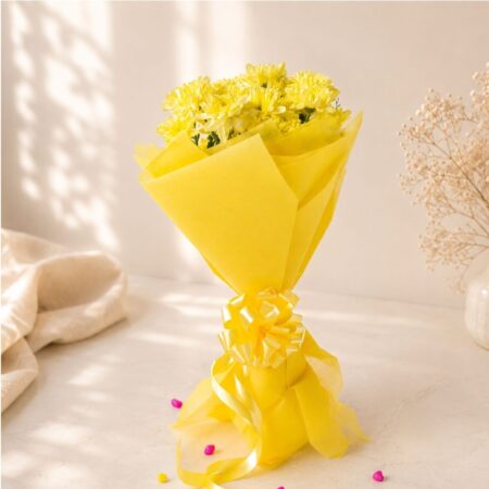 Joy & Cheer yellow daisy bouquet, Bangalore flower delivery