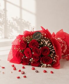 Bouquet of 10 Fresh Red Roses Delivery in Bangalore