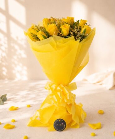 Tuscan Sun yellow rose bouquet, Bangalore flower delivery
