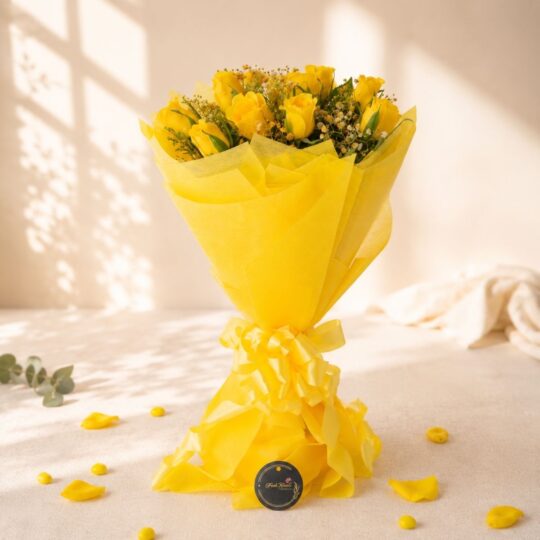 Tuscan Sun yellow rose bouquet, Bangalore flower delivery