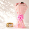 Pink rose and chocolate combo Ferrero Rocher box, Bangalore flower delivery