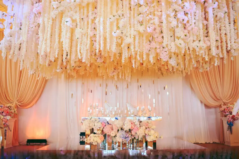 wedding flower stage decoration