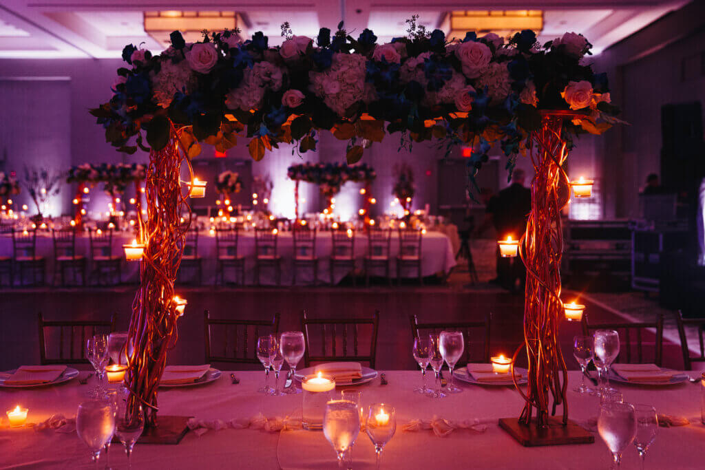 wedding flower stage decoration