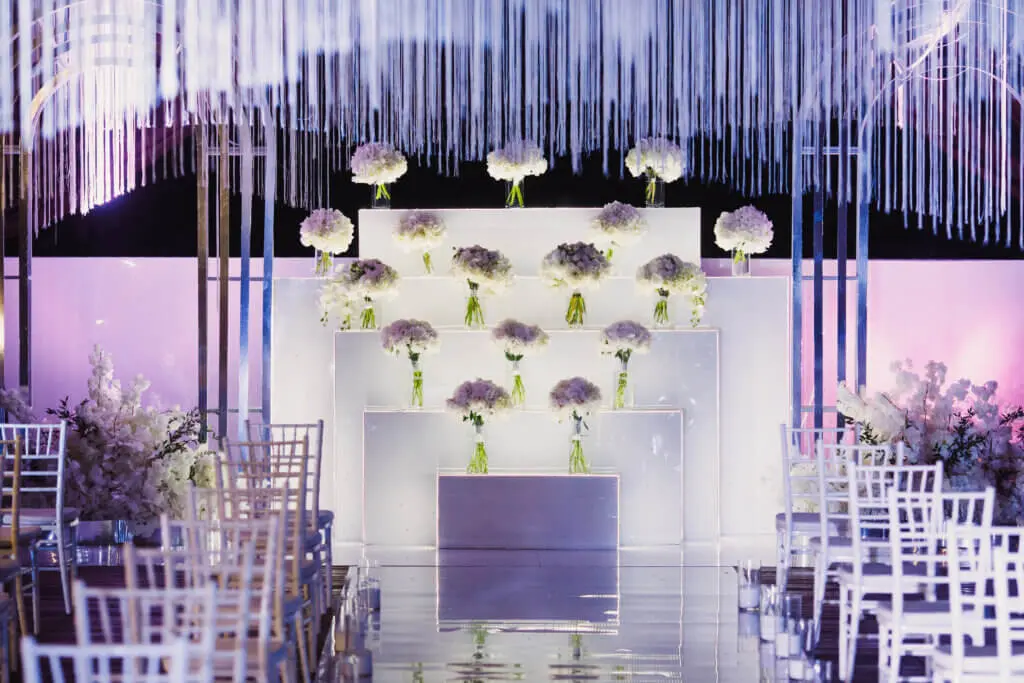 wedding flower stage decoration