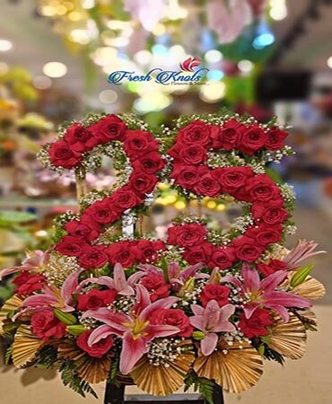 numbers made with flowers