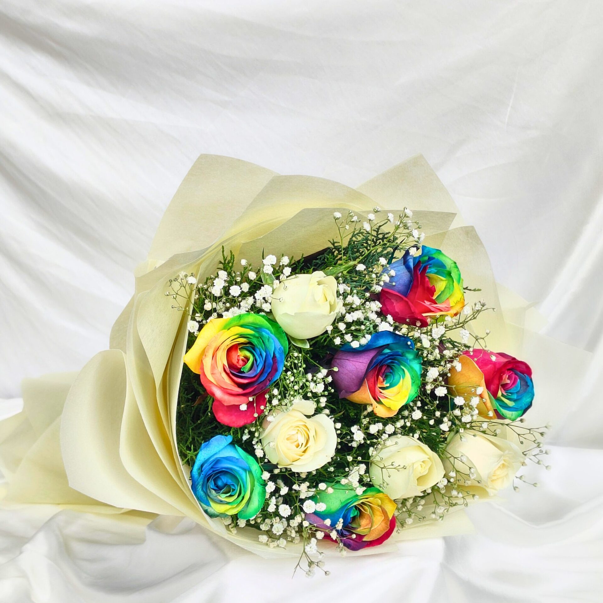 Rainbow Roses Bouquet: Vibrant & Unique Roses | Fresh Knots