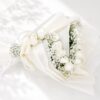 White rose bouquet Bangalore with baby's breath and fresh seasonal greens for same day flower delivery