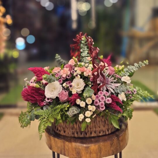 Basket of exotic flowers