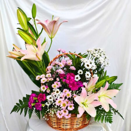 Basket of Lilies and daisies