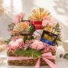 Blush Elegance Rakhi gift hamper with roses and chocolates, Bangalore gift delivery