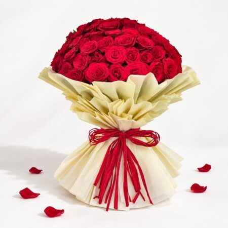 Crimson Splendor 100 red roses bouquet, Bangalore delivery