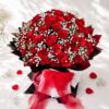 Premium red rose bouquet by FreshKnots Florist – romantic flower bouquet with same-day flower delivery in Bangalore.