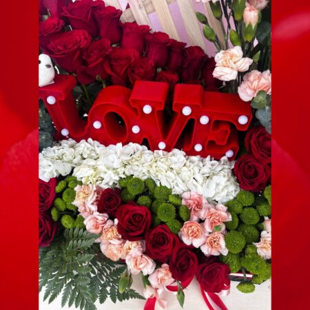 Valentine Flowers with Gifts