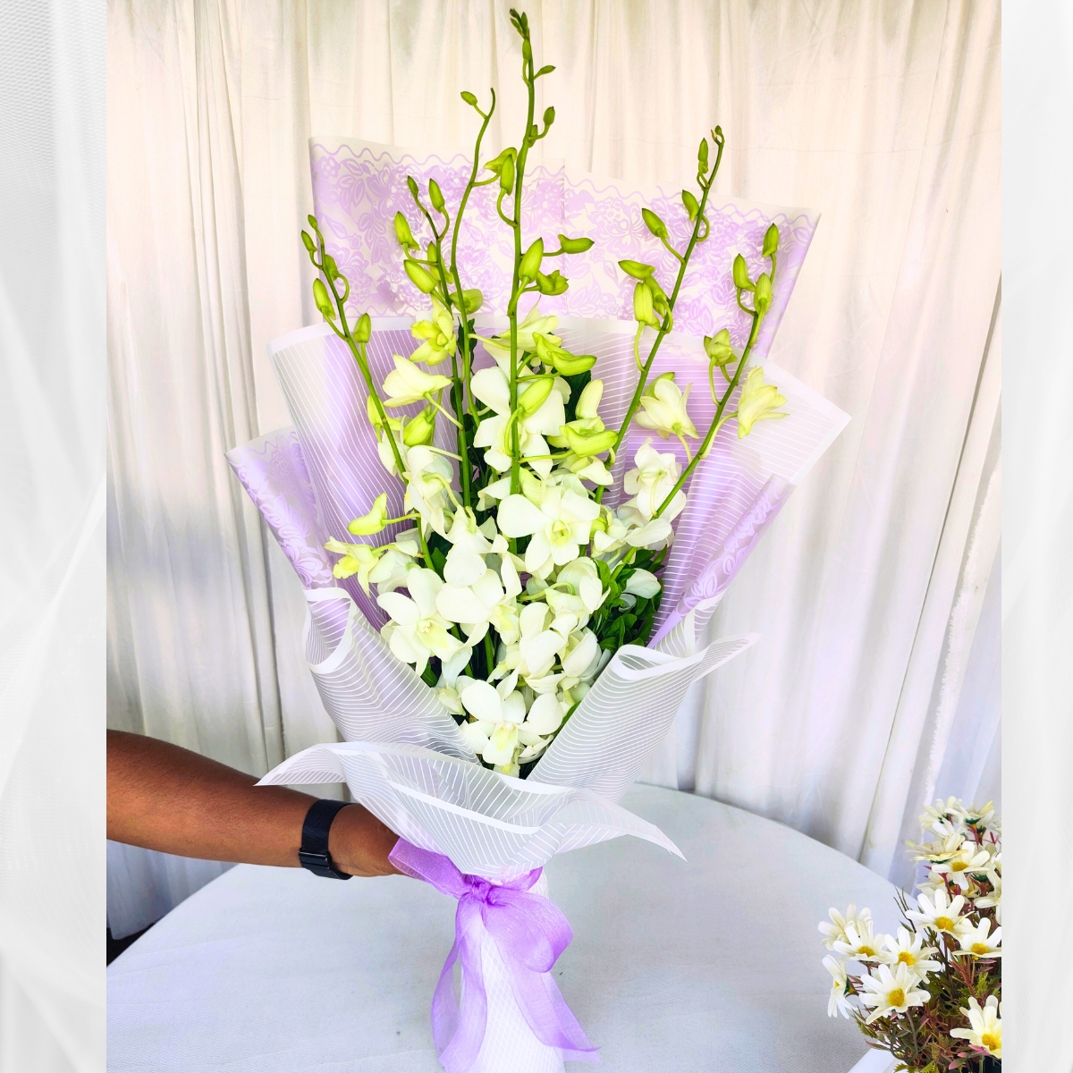 Celestial Grace White Lily Bouquet Fresh Flowers Arrangement For Birthdays | Desertcart