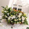 Ethereal Indulgence Rakhi flower and chocolate hamper, Bangalore gift delivery