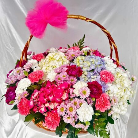 Basket of exotic flowers