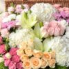 Close-up of Pastel Paradise basket, hydrangeas and roses Bangalore