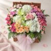 Pastel Paradise full basket with pink bow, Bangalore
