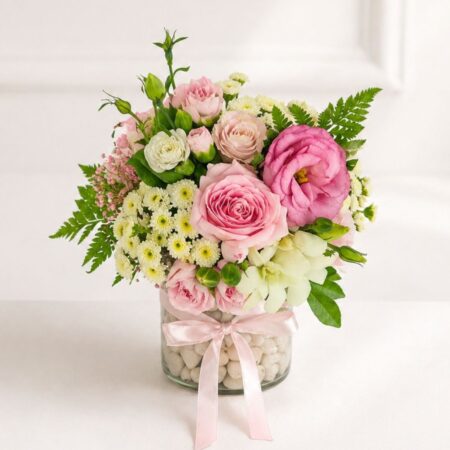 Mixed Flowers in a Glass Vase
