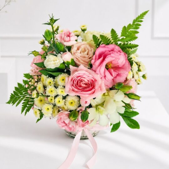 Mixed Flowers in a Glass Vase