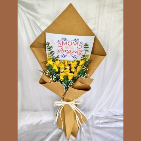 Mothers Day Bouquet of Roses and Chocolates