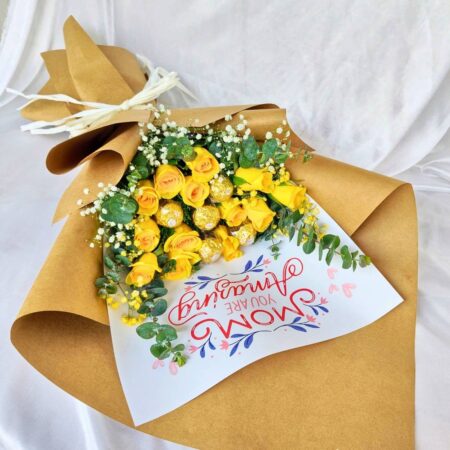 Mothers Day Bouquet of Roses and Chocolates