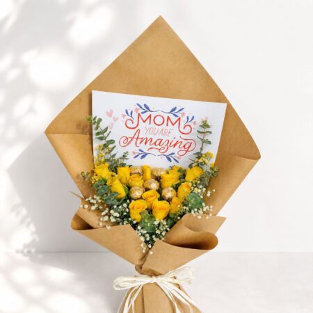 Mother’s Day yellow rose bouquet - fresh flower delivery in Bangalore by Freshknots