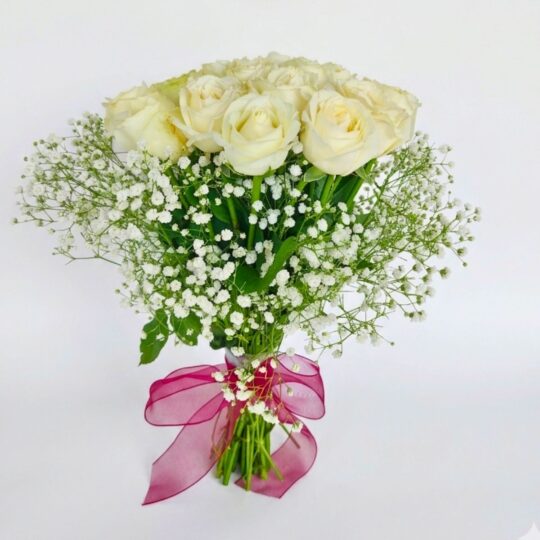 Mother’s Day white rose bouquet - fresh flower delivery in Bangalore by Freshknots
