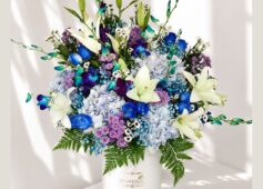 Luxury gift hamper for men with premium chocolates, flowers and elegant blue themed gifting box for same day delivery in Bangalore.