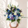 Luxury gift hamper for men with premium chocolates, flowers and elegant blue themed gifting box for same day delivery in Bangalore.