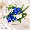 Blue Mirage blue rose vase arrangement, Bangalore delivery
