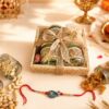 Nutty Rakhi Treat Box with cashews, pistachios and rakhi, Bangalore gift delivery