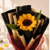 Close up of Sunny Mornings single sunflower bouquet, Bangalore flower delivery