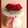 Grand bouquet of red and pink roses with baby’s breath — romantic flower arrangement for Valentine gifting and same-day flower delivery in Bangalore by FreshKnots