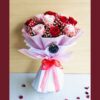Pink and red roses bouquet wrapped in pastel paper with a red ribbon, Fresh Knots romantic flower bouquet for gifting and same-day delivery in Bangalore.