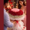 Grand bouquet of red and pink roses with baby’s breath — romantic flower arrangement for Valentine gifting and same-day flower delivery in Bangalore by FreshKnots