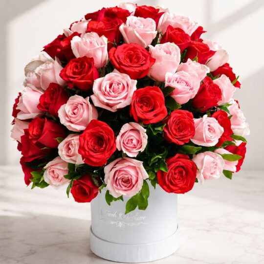 Box of 100 roses or same day delivery in Bangalore