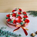 Heart shaped rose and chocolate gift box with fresh roses by FreshKnots Bangalore