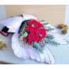 Luxury red rose bouquet with designer wrapping for same day flower delivery in Bangalore by FreshKnots