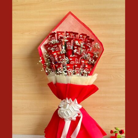 KitKat chocolate bouquet for Valentine’s Day with same day delivery in Bangalore