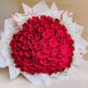 100 red roses Valentine bouquet for love and romance by FreshKnots