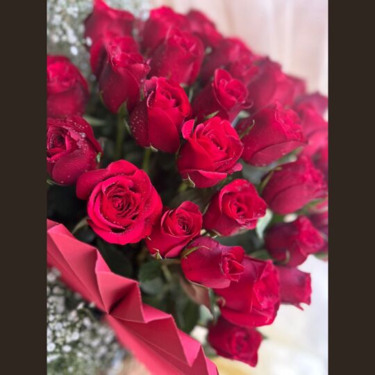 Luxury red rose basket arrangement for Valentine’s Day gift delivery by FreshKnots