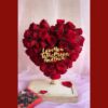 Heart shaped red rose arrangement for Valentine’s Day with same day delivery in Bangalore by Fresh Knots