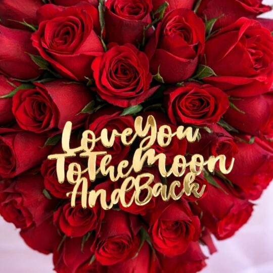 Heart shaped red rose arrangement for Valentine’s Day with same day delivery in Bangalore by Fresh Knots