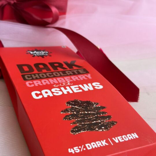 Red rose gift box with chocolates and teddy bear for Valentine’s Day delivery in Bangalore by Fresh Knots